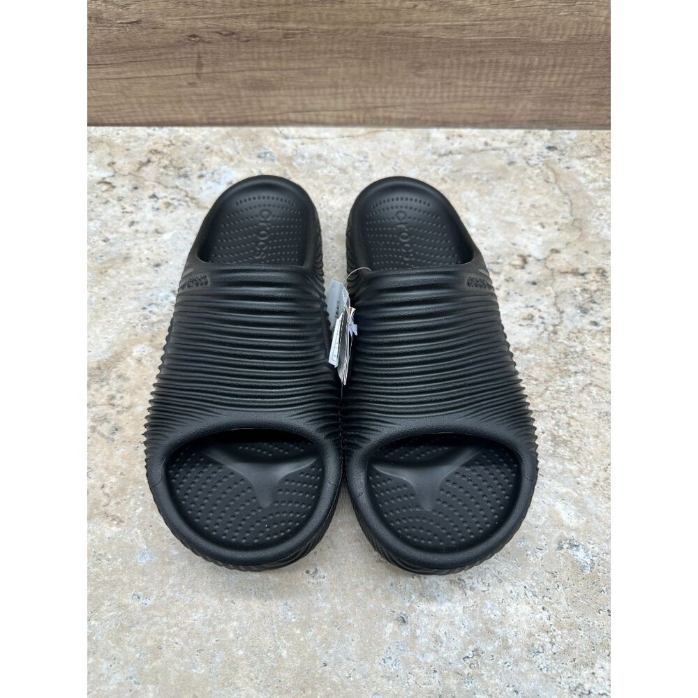 Crocs Sandals Unisex Size M 10 W 12 Black Mellow Tide Recovery Slides 210333-001 - Picture 2 of 11
